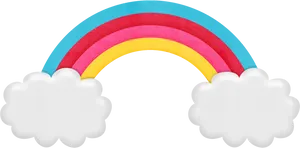 Colorful Cartoon Rainbow Clouds PNG image
