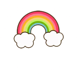 Colorful Cartoon Rainbow Clouds PNG image