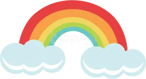 Colorful Cartoon Rainbowand Clouds PNG image