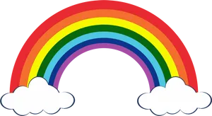 Colorful Cartoon Rainbowwith Clouds