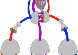 Colorful Cartoon Robot Dancing PNG image