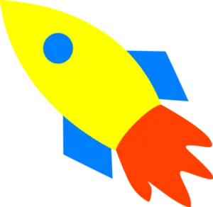 Colorful Cartoon Rocket Illustration PNG image