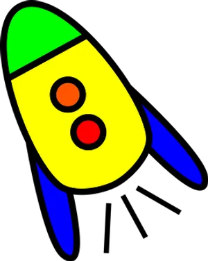Colorful Cartoon Rocket Illustration