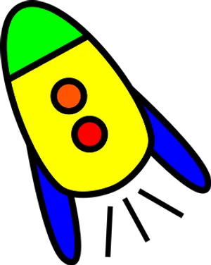 Colorful Cartoon Rocket Illustration PNG image