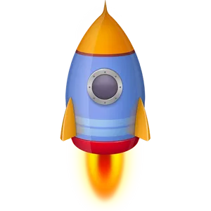 Colorful Cartoon Rocket Illustration PNG image