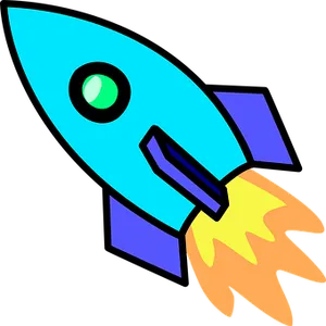 Colorful Cartoon Rocket Illustration PNG