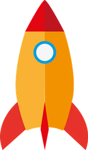Colorful Cartoon Rocket Vector
