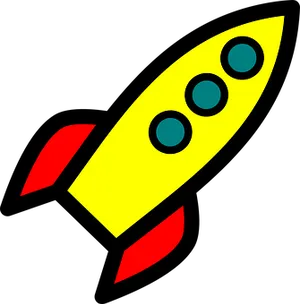Colorful Cartoon Rocket Vector PNG