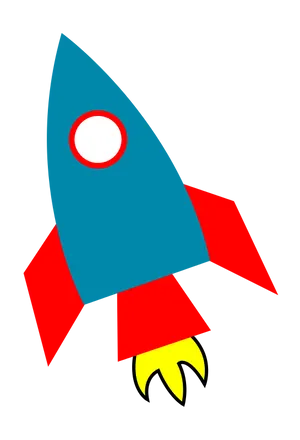 Colorful Cartoon Rocket Vector