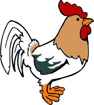 Colorful Cartoon Rooster
