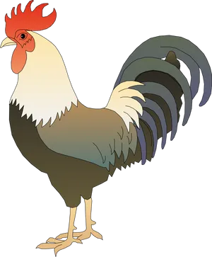 Colorful Cartoon Rooster Illustration