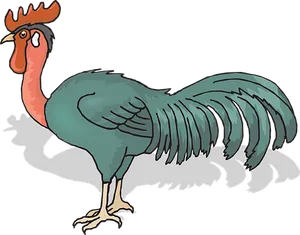 Colorful Cartoon Rooster Illustration PNG image