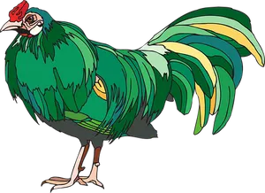 Colorful Cartoon Rooster Illustration