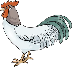 Colorful Cartoon Rooster Illustration PNG image