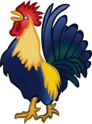 Colorful Cartoon Rooster Illustration
