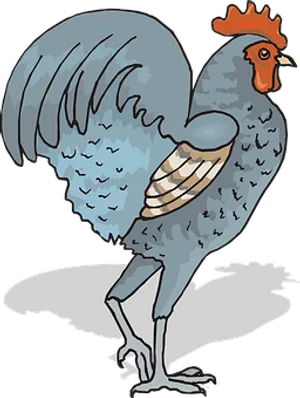 Colorful Cartoon Rooster Illustration
