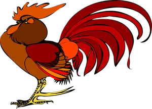 Colorful Cartoon Rooster Illustration