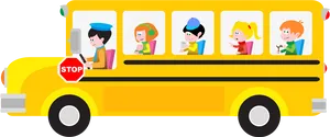 Colorful_ Cartoon_ School_ Bus_with_ Children PNG image