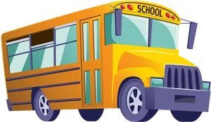 Colorful Cartoon School Bus PNG image