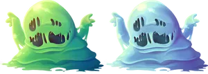 Colorful Cartoon Slimes PNG image