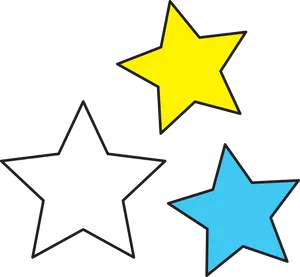 Colorful Cartoon Stars Vector PNG image