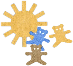 Colorful Cartoon Sunand Meeples PNG image