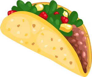 Colorful Cartoon Taco Illustration PNG image