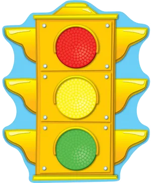 Colorful Cartoon Traffic Light Illustration PNG image