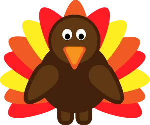 Colorful Cartoon Turkey Illustration