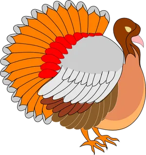 Colorful Cartoon Turkey Illustration