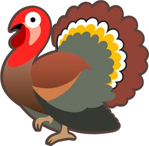 Colorful Cartoon Turkey Illustration PNG image