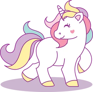 Colorful Cartoon Unicorn PNG image