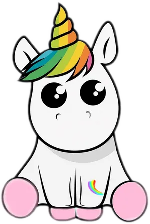 Colorful Cartoon Unicorn Graphic PNG image