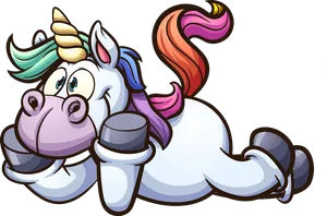 Colorful Cartoon Unicorn PNG image