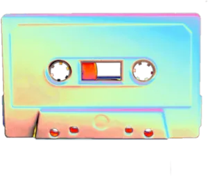 Colorful Cassette Tape Art PNG