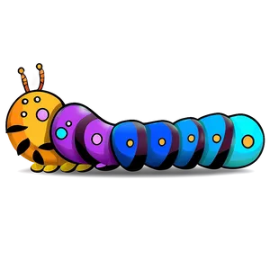 Colorful Caterpillar Illustration PNG 24