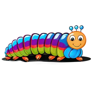 Colorful Caterpillar Illustration PNG Sky