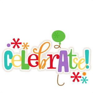 Colorful Celebrate Word Art