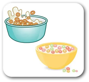 Colorful Cereal Bowls Illustration PNG image