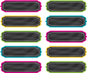 Colorful Chalkboard Labels Set PNG image