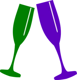 Colorful Champagne Glasses Vector PNG image