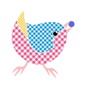 Colorful Checkered Cartoon Bird