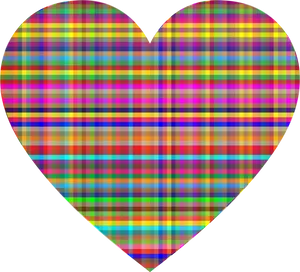 Colorful Checkered Heart Pattern PNG image