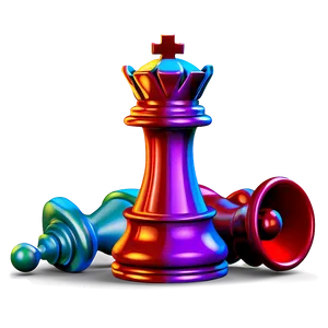 Colorful Chess Pieces Variation PNG 05252024