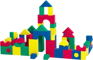 Colorful Childrens Block Castle