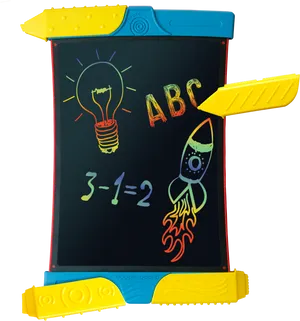 Colorful Childrens Doodle Board PNG image