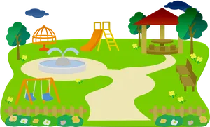 Colorful Childrens Playground Illustration PNG image