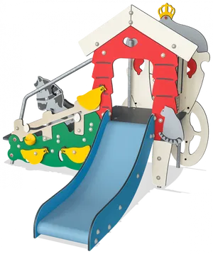 Colorful Childrens Playhousewith Slide