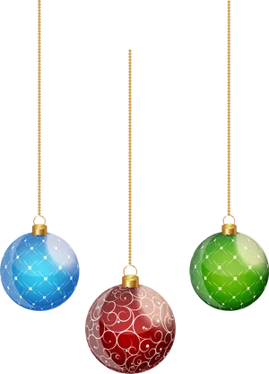 Colorful Christmas Balls Hanging PNG image