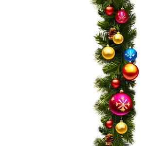 Colorful Christmas Border PNG Qtv
